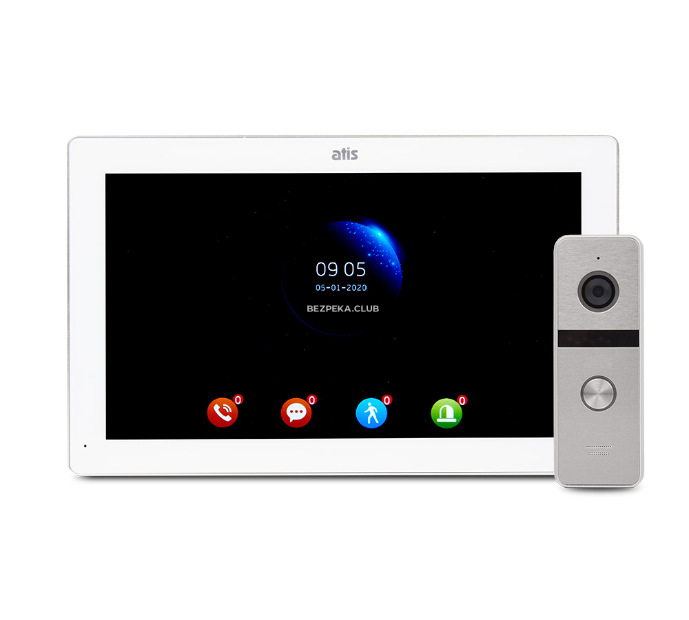 Video intercom kit ATIS AD-1070FHD White + AT-400FHD Silver - Image 1